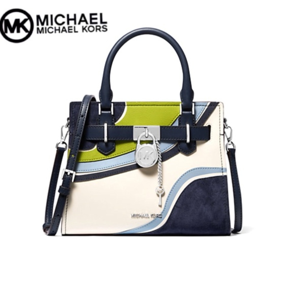 NWT MICHAEL MICHAEL KORS Hamilton‎ Small Patchwork Satchel